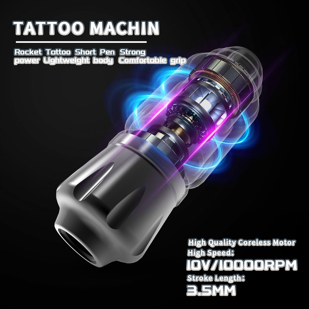 Wireless Tattoo Starter Kit – Pen Machine with Power Supply & Cartridges