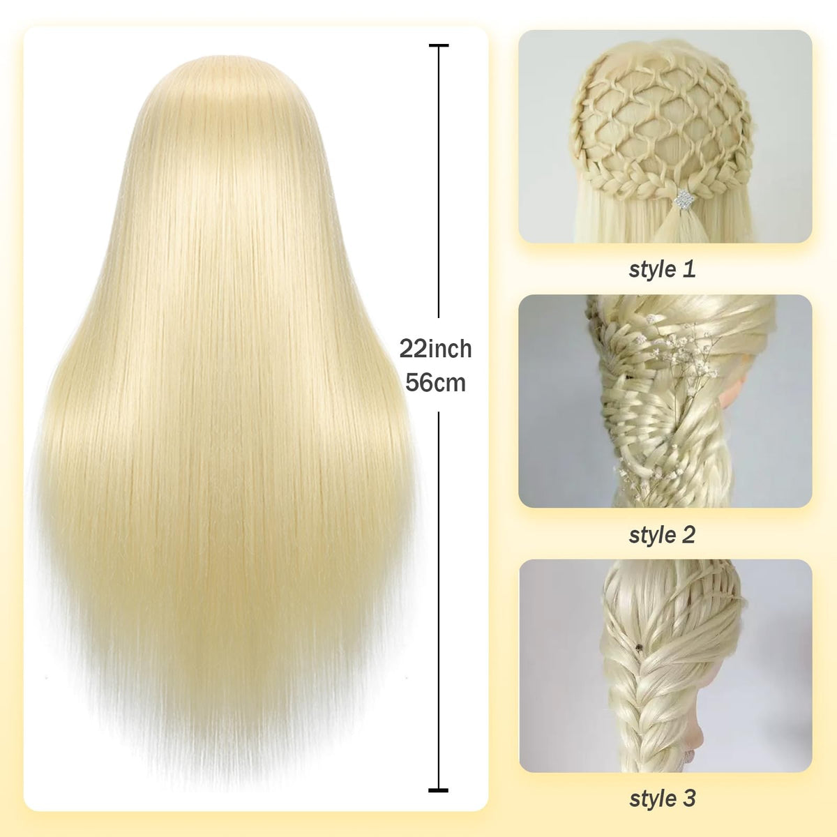 Mannequin Head with 80% Human Hair for Cosmetology Hair Styling Practice