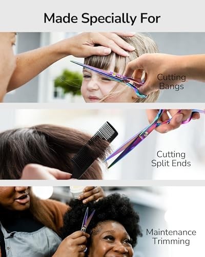 Professional 6.5 Inch Hair Cutting Scissors Kit with Razor Edge Blades