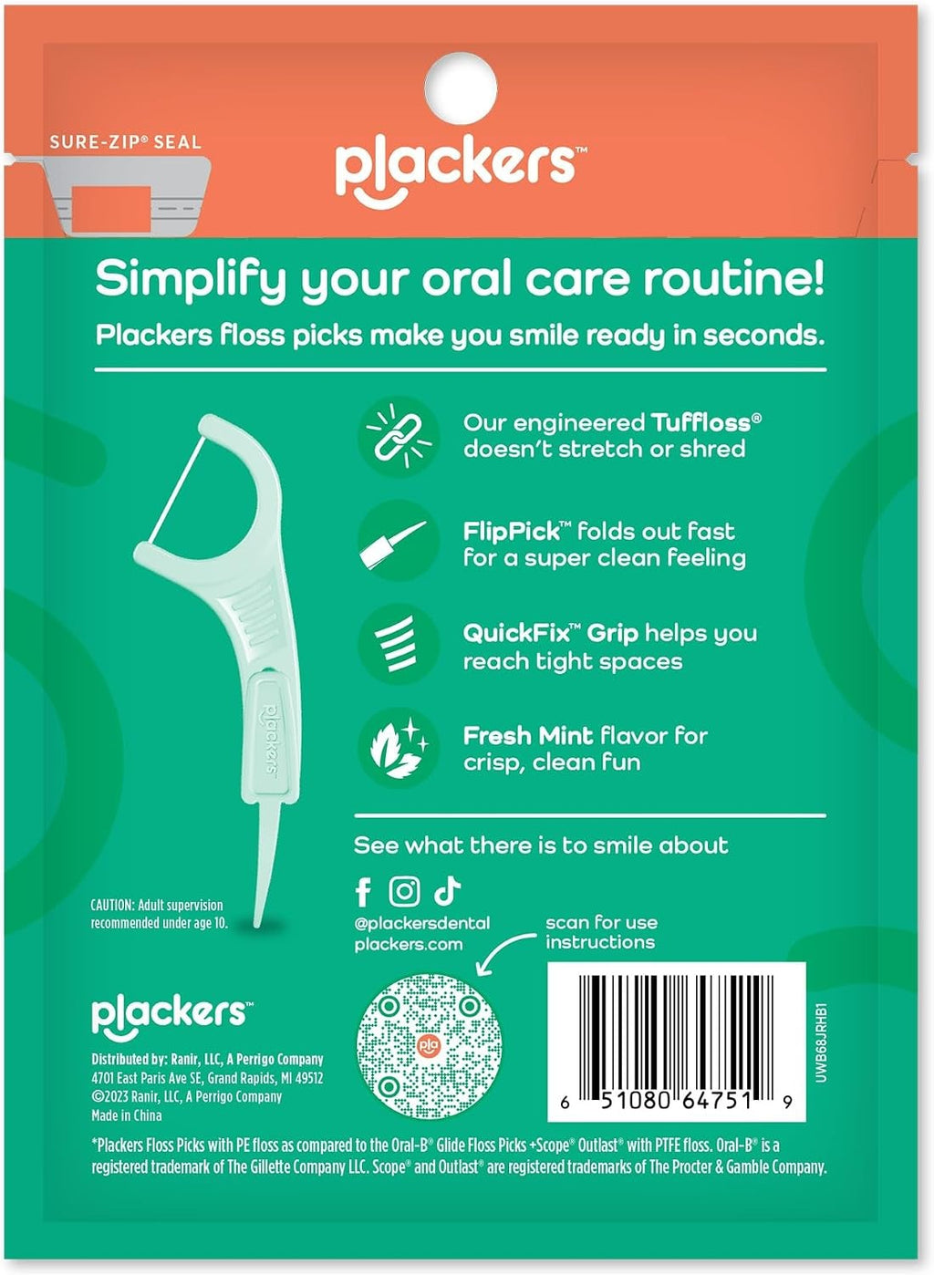 Micro Mint Dental Floss Picks - 36 Count, Easy Grip, Tuffloss Technology