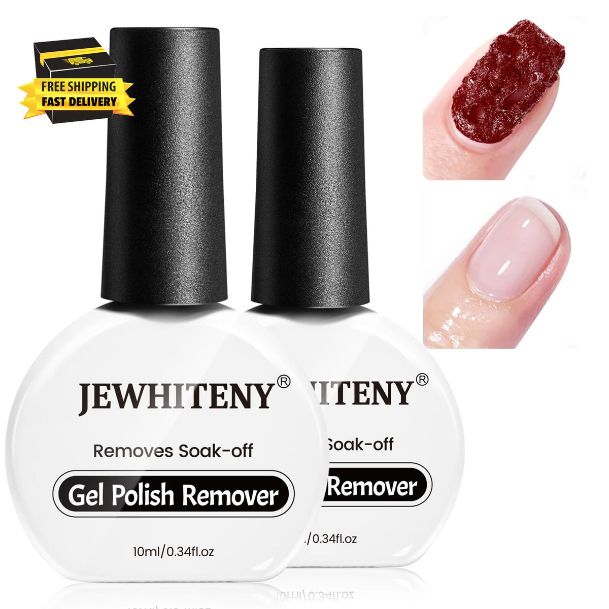 Gel Nail Polish Remover 2x10ml Fast & Easy Nail Polish Removal