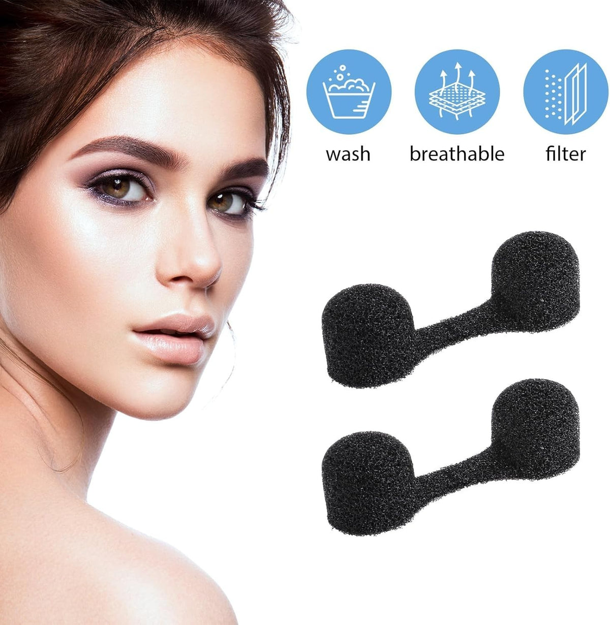 Disposable Nose Dust Filters - 100 Pack, Skin-Friendly Nose Plugs for Dust & Odor Protection