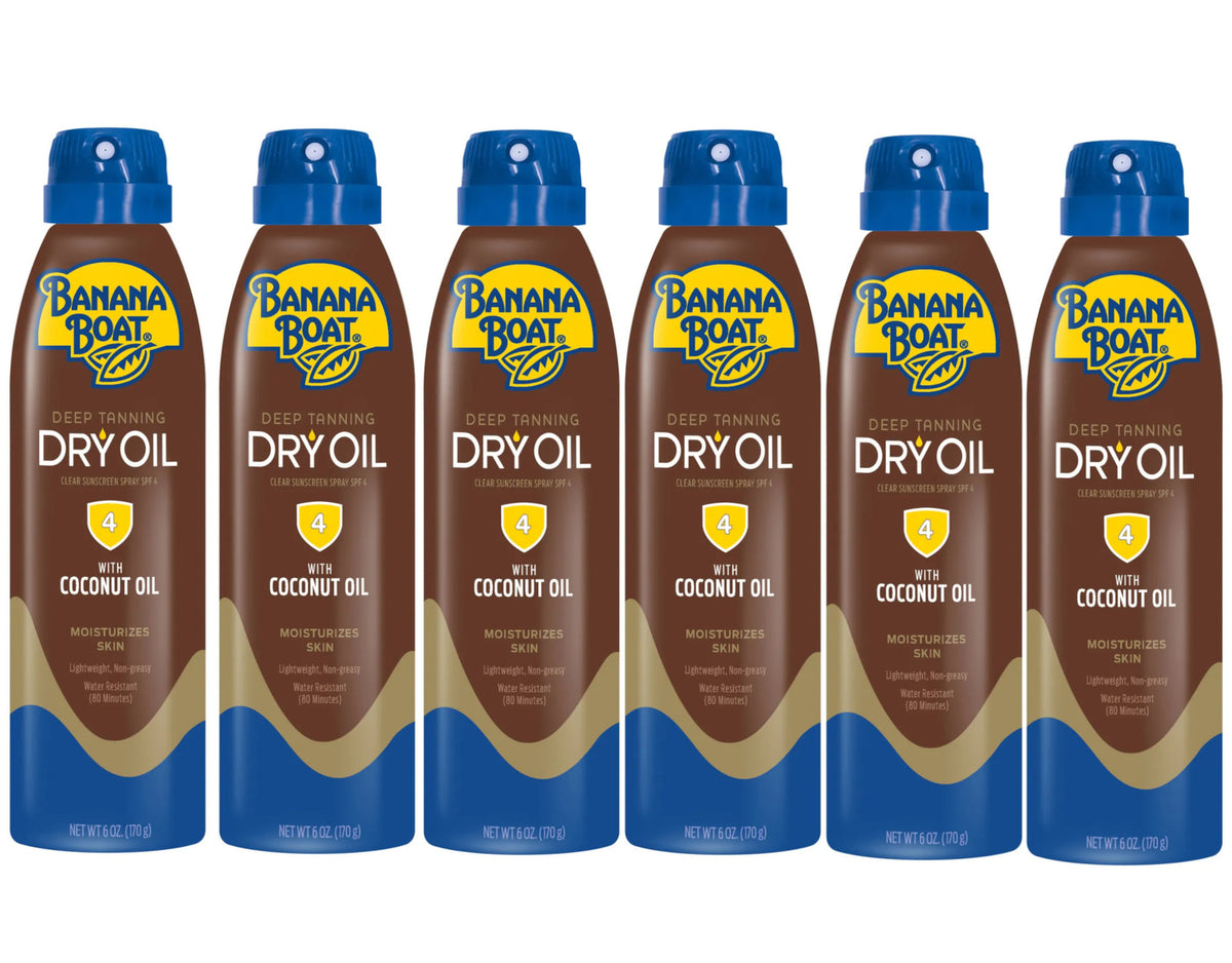 Deep Tanning Dry Oil SPF 4 - 6oz Sun Protection Spray (Pack of 6)