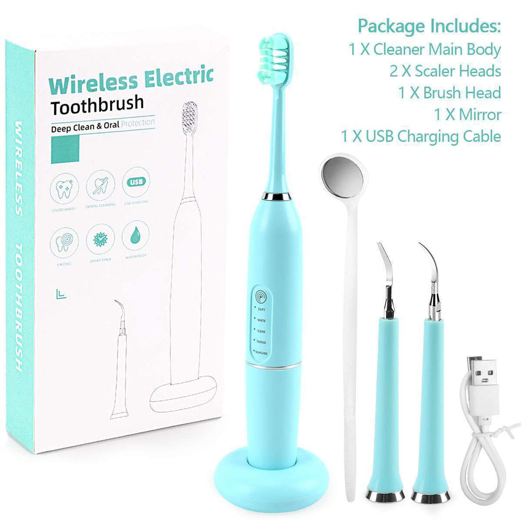 Wireless Electric Toothbrush Flosser Set with 5 Modes and Water Jet