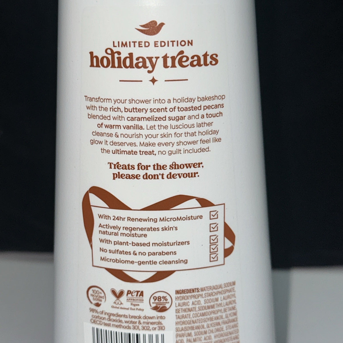 4 Pack Dove Pecan Butter Crunch Body Wash 20oz - Limited Edition