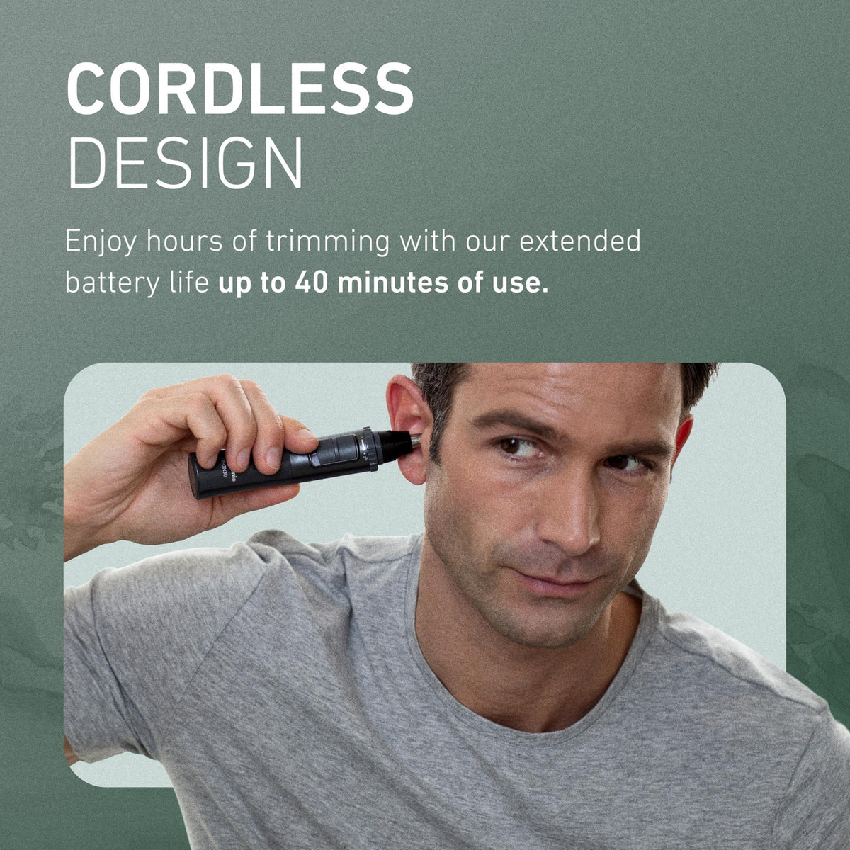 Waterproof Nose Hair Trimmer with Hypoallergenic Blades, Travel-Friendly