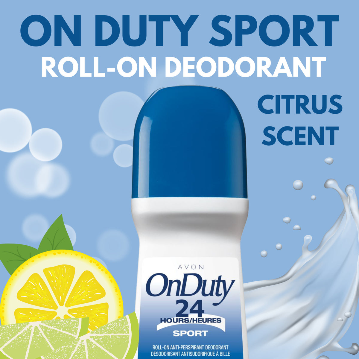 Sport Roll-On Deodorant 24-Hour Odor & Wetness Protection – 2.6 fl oz, Pack of 6