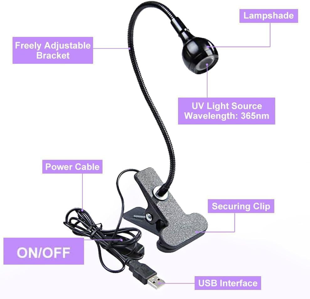 USB 3W UV LED Nail Curing Lamp Portable Flexible Desk Lamp