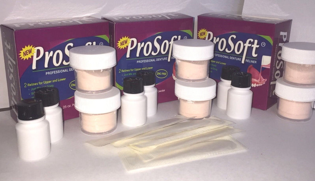 ProSoft Denture Reline Kit 3 Pack Soft, Zinc-Free, Easy DIY, Made in USA