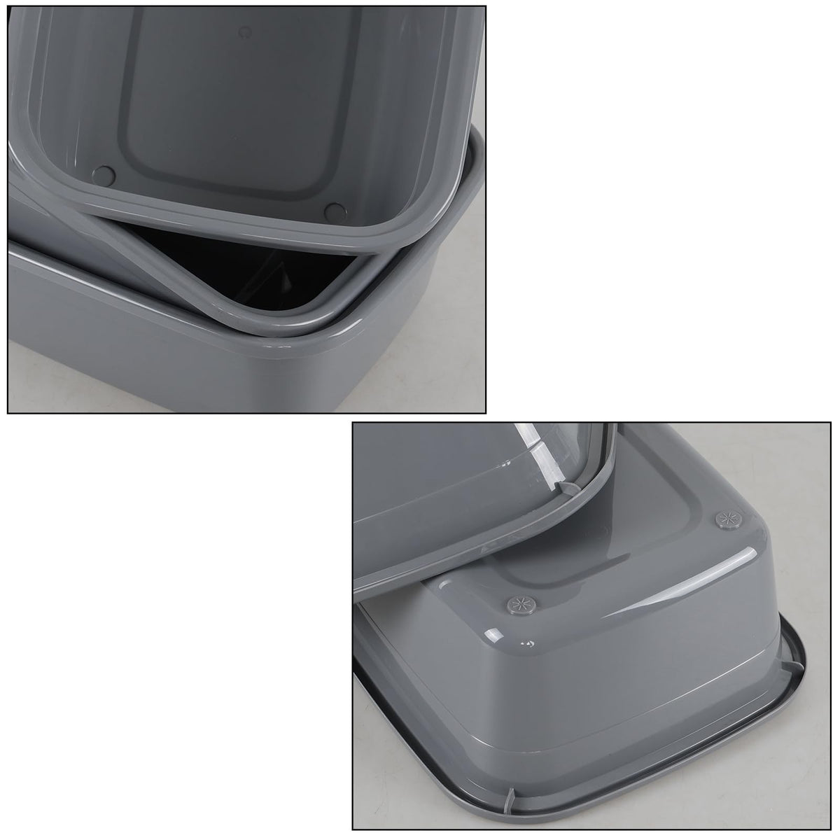 12 Quart Plastic Dish Washing Basin Grey 4-Pack Kitchen Sink Organizer