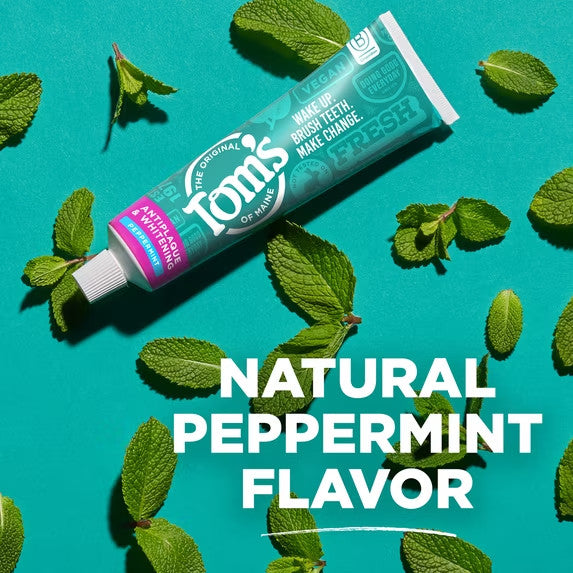 Natural Peppermint Fluoride-Free Toothpaste for Whitening & Tartar Control - 2 Pack