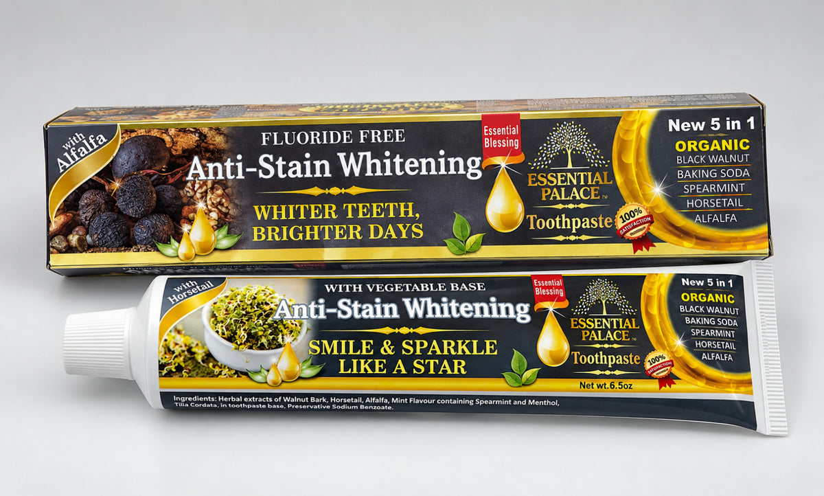 Organic Anti-Stain Whitening Toothpaste 6.5oz 2-Pack - Fluoride-Free Herbal Formula