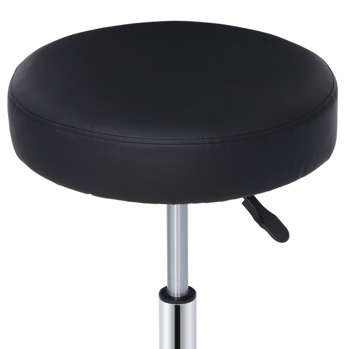 Adjustable Swivel Salon Stool with PU Leather Seat and Five-Star Base