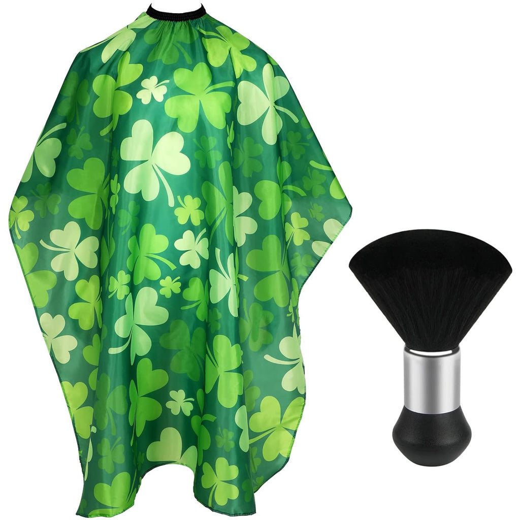 St. Patrick's Day Professional Barber Cape with Neck Duster Brush - Green