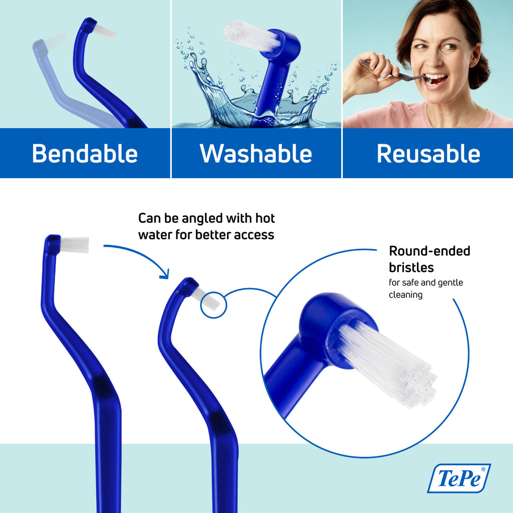 Universal Angled Toothbrush for Braces Retainers Implants - TePe