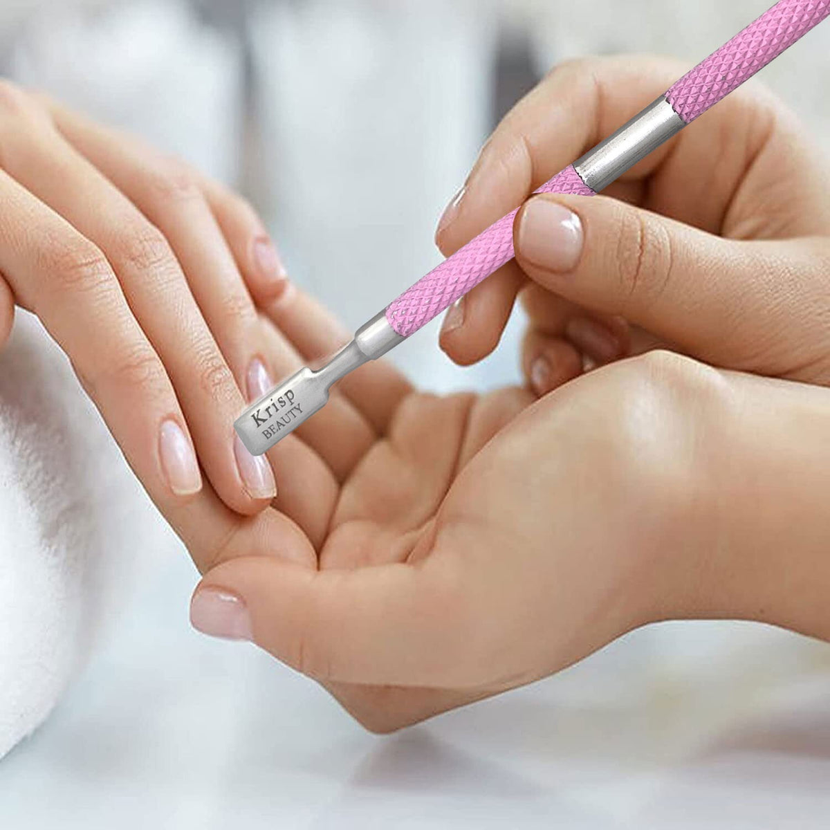 Stainless Steel Dual-Sided Cuticle Pusher Nail Tool for Manicure & Pedicure