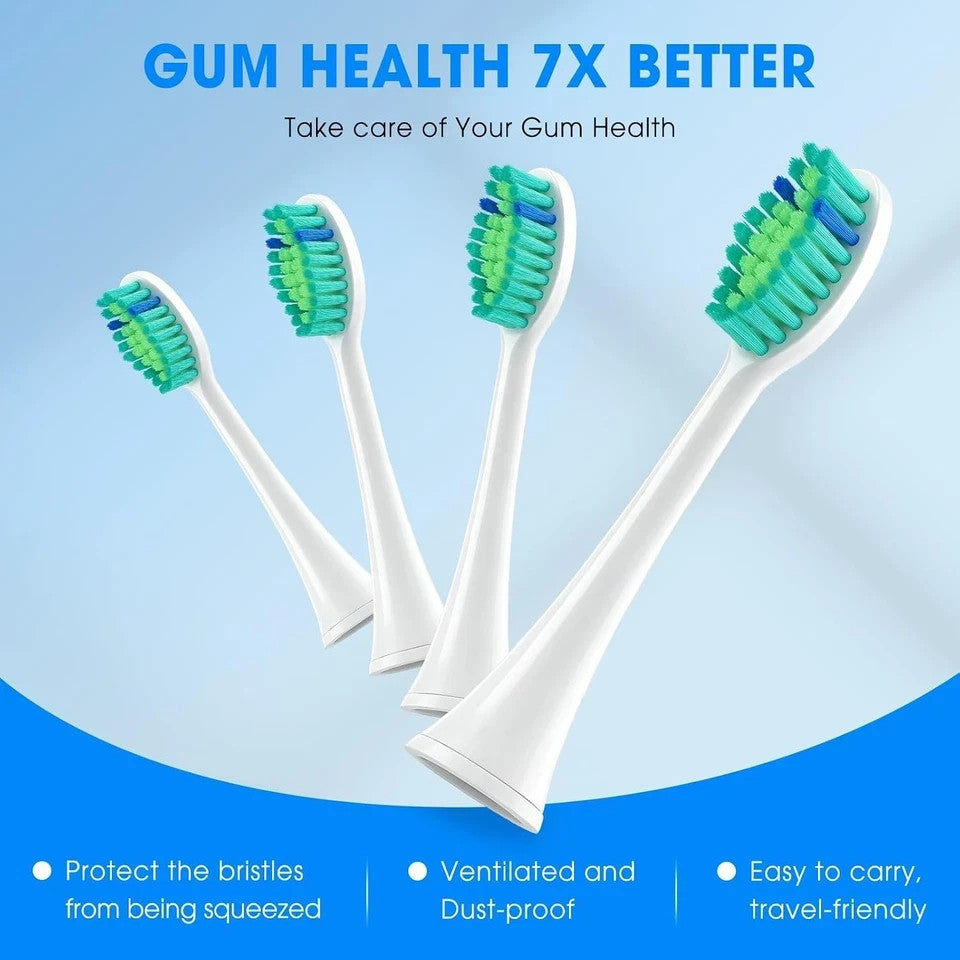 Toothbrush Replacement Heads with Soft & Medium Bristles for Adult Oral Care