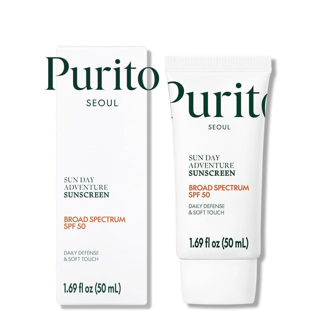 Purito SPF 50 Broad Spectrum Sunscreen - 50ml Light, Hydrating, Makeup-Friendly