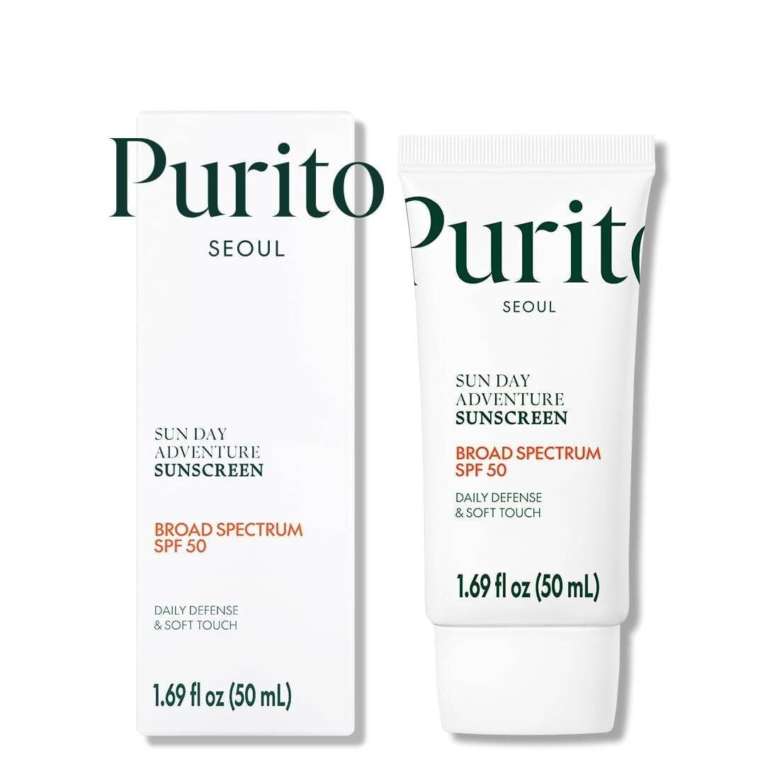 Purito SPF 50 Broad Spectrum Sunscreen - 50ml Light, Hydrating, Makeup-Friendly