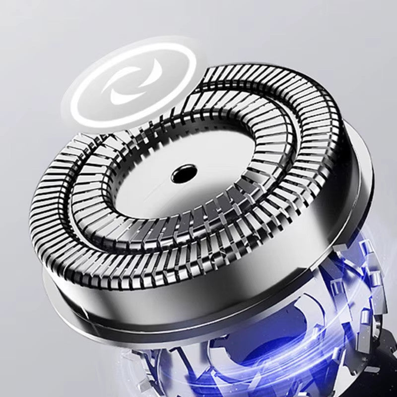 Men's Rechargeable Waterproof Rotary Electric Shaver with 4D Floating Blades