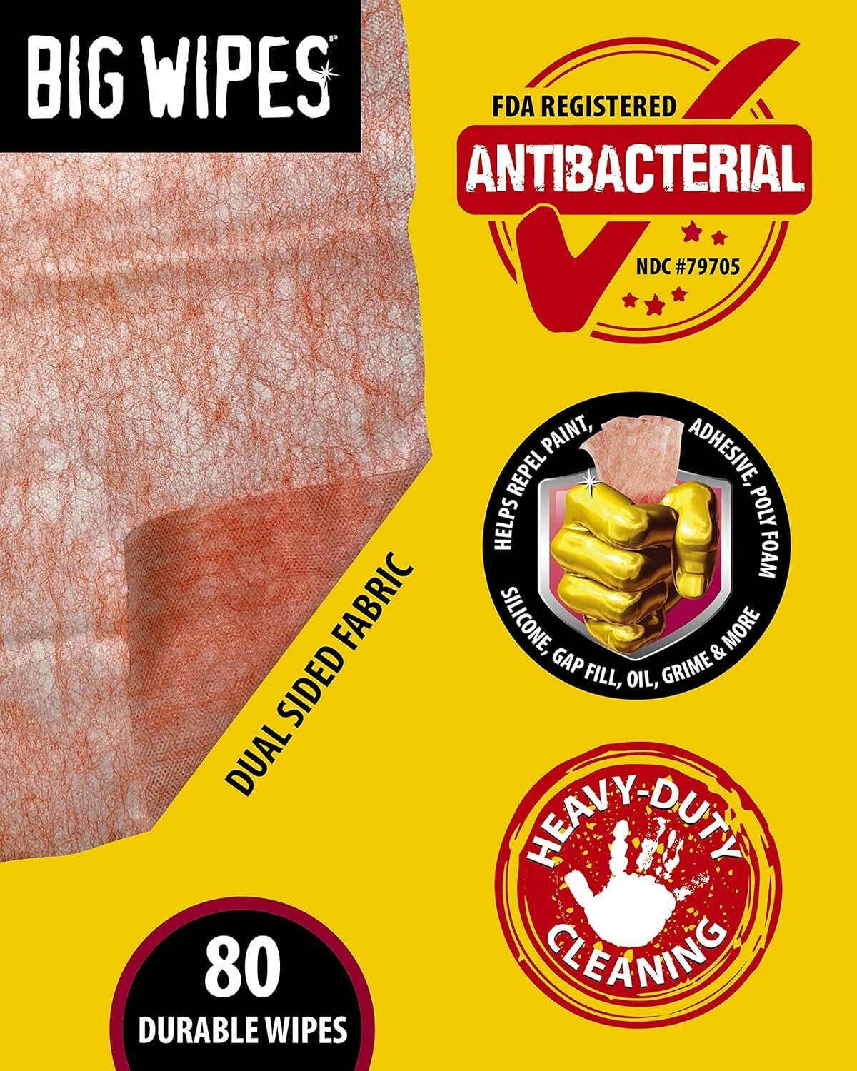 Heavy Duty Industrial Hand Wipes Bucket - Textured Scrub & Clean, 240 Count