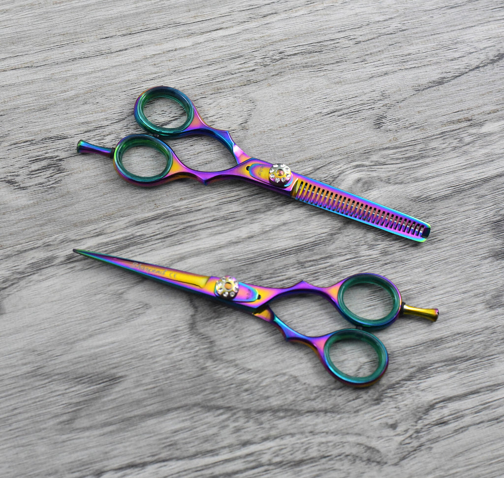 Professional Hairdressing & Thinning Barber Scissors Set 5.5 Inch with Razor Tweezer