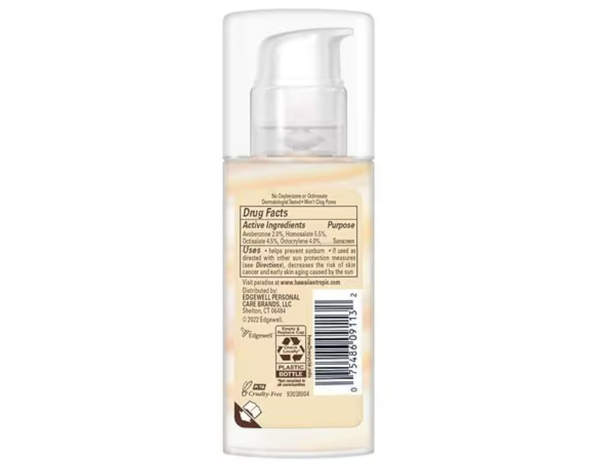 Hawaiian Tropic Weightless Hydration Sunscreen & Face Lotion Pack of 2