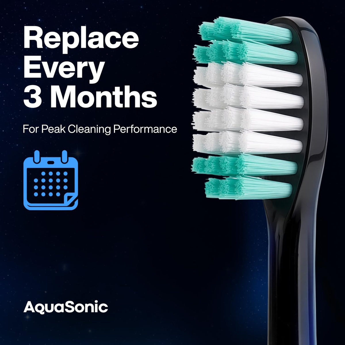 Genuine Replacement Brush Heads for AquaSonic Toothbrushes 2 Pack