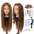 Human Hair Mannequin Head for Hair Styling - 24-26 Inch Straight Light Brown