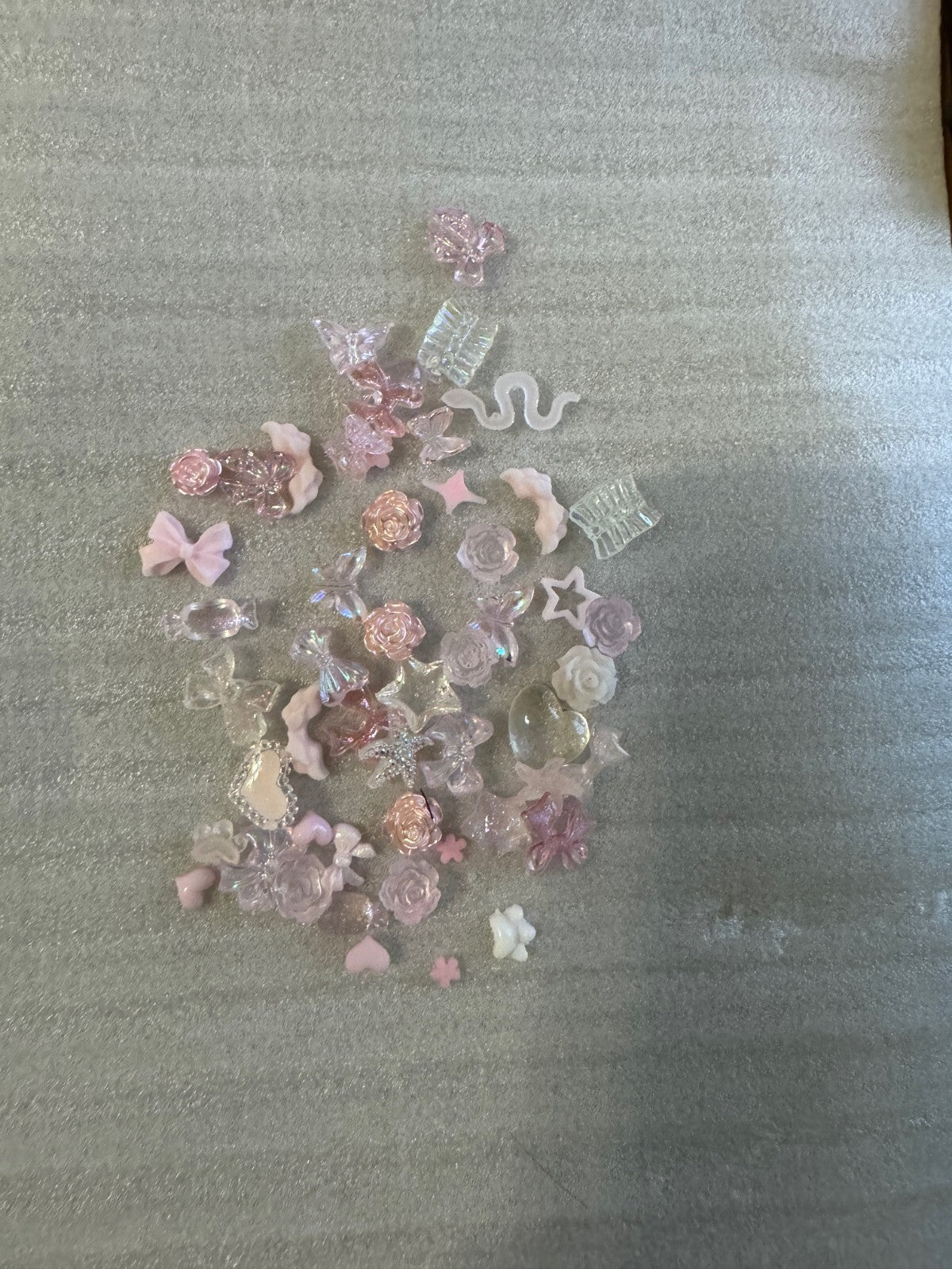 3D Nail Art Charms Set - Resin Flowers, Butterflies, Heart & Bowknot Decorations