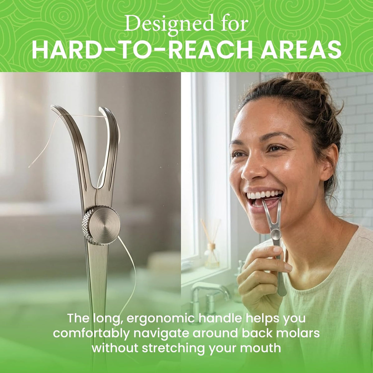 Refillable Stainless Steel Dental Flosser Handle – Reusable & Eco-Friendly