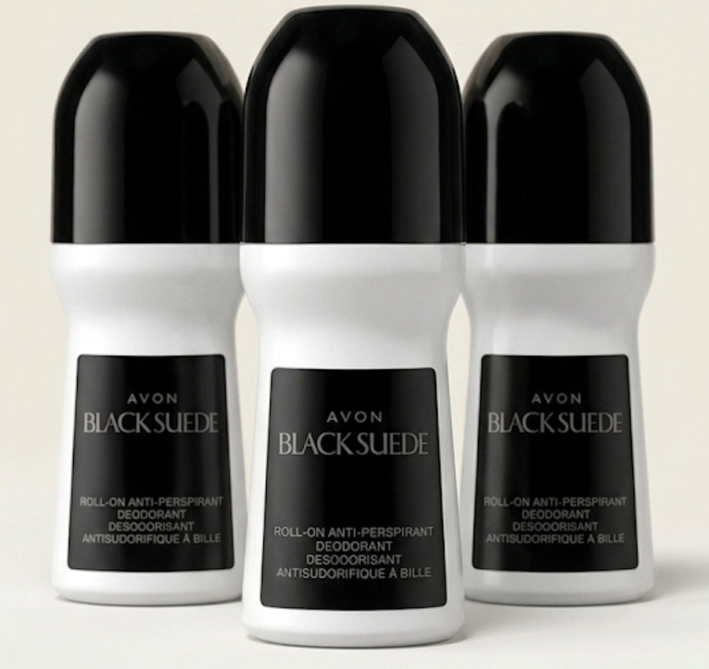 Men's Antiperspirant Deodorant 3 Pack - Black Suede Roll-On, Long-Lasting 2.6 fl oz