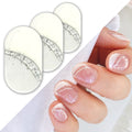 White French Tip Silver Glitter Nail Wraps - High Gloss, Easy Application