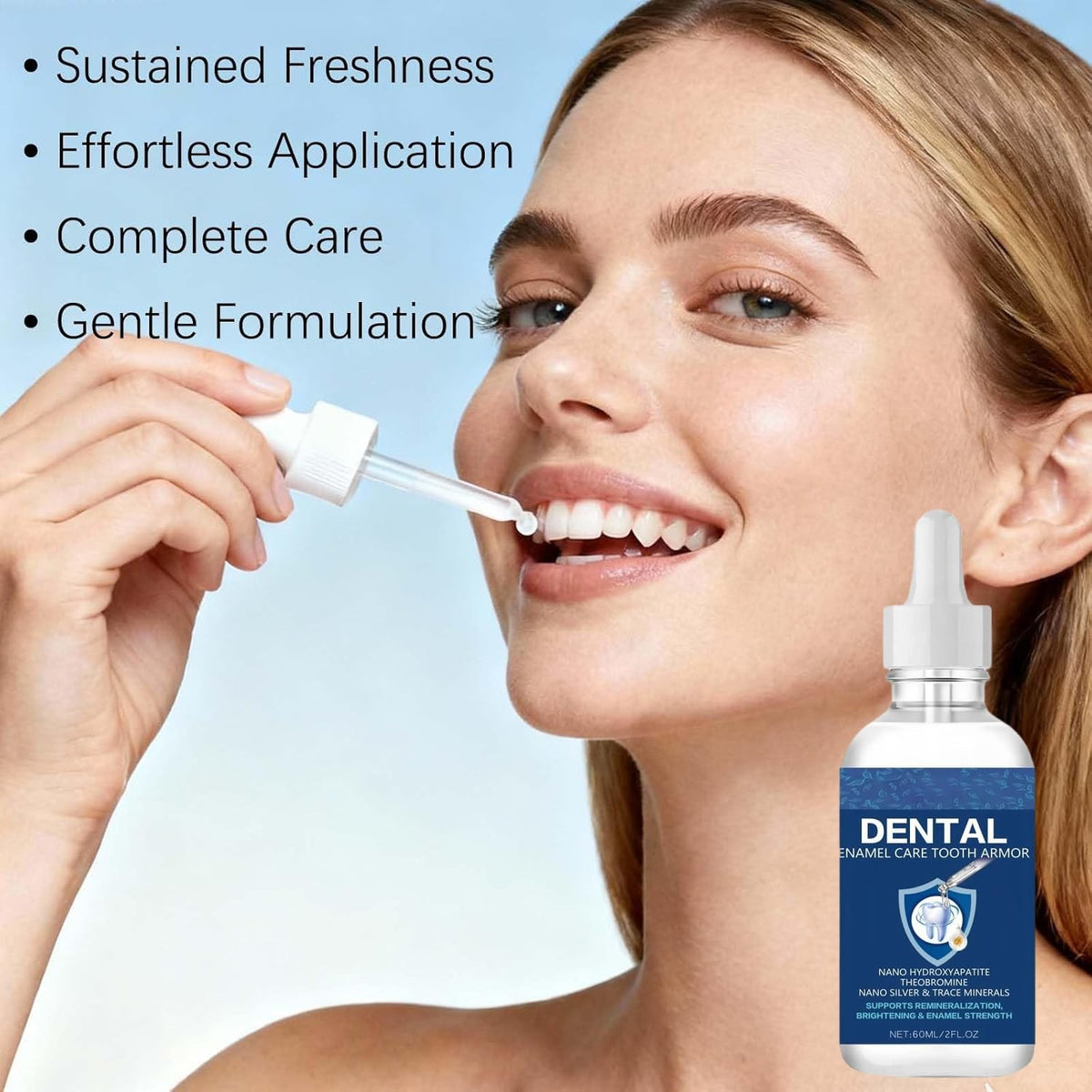 Tooth Enamel Repair Liquid with Nano-Hydroxyapatite & Theobromine - Cavity Protection & Sensitivity Relief, 2 Fl Oz