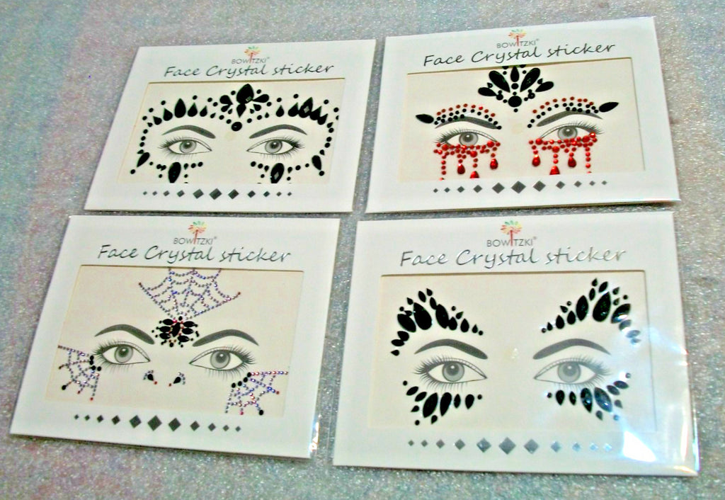 Face Gems Mermaid Face Jewels - Acrylic Crystal Temporary Tattoos Set of 4