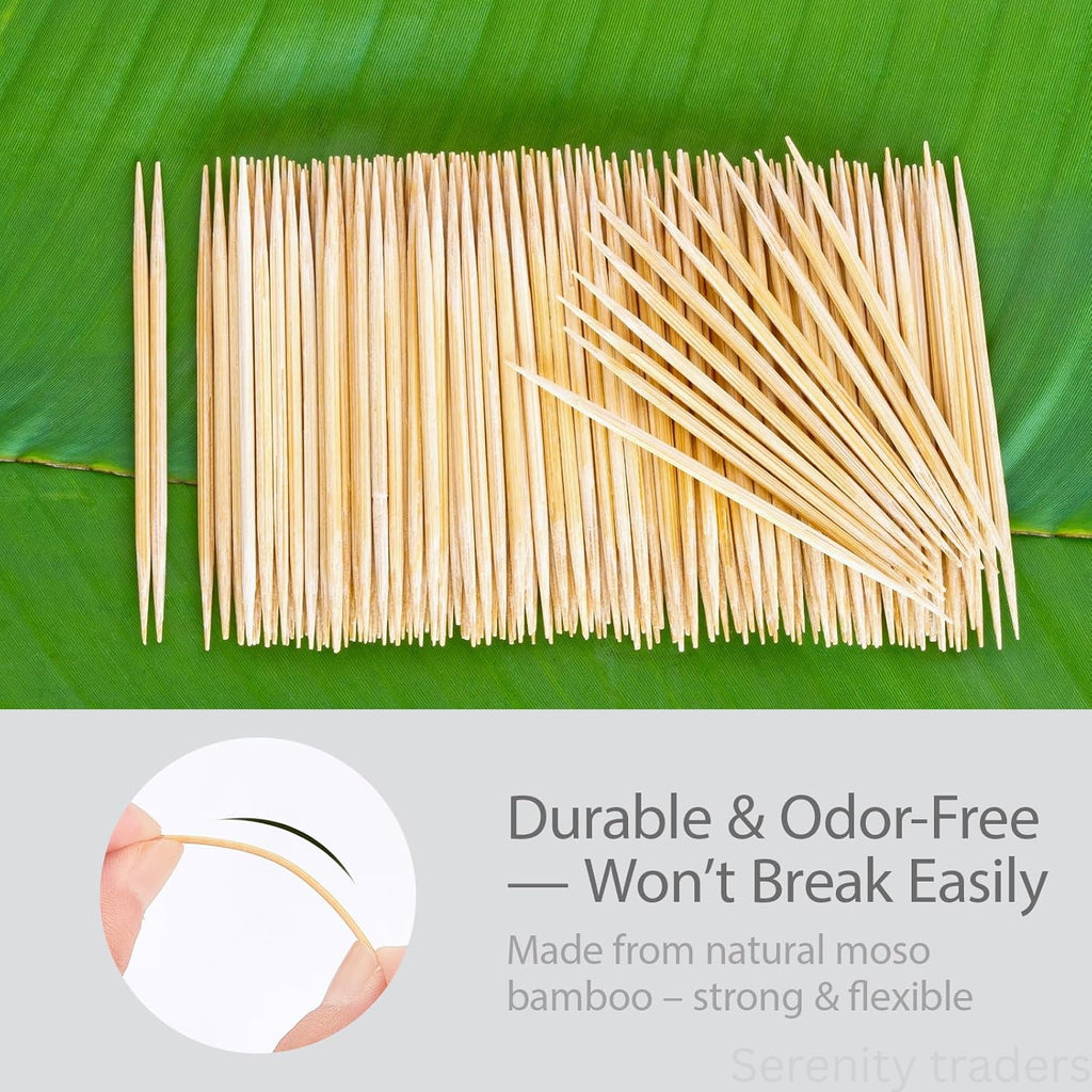 Eco-Friendly Bamboo Toothpicks - Natural, Splinter-Free, Multi-Purpose