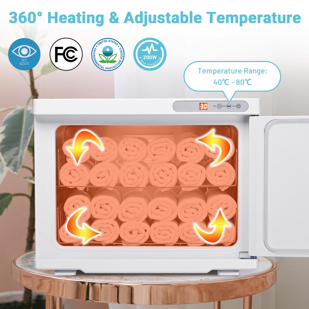 Portable Hot Towel Warmer for Facial, Spa, Nail Salon - 23L