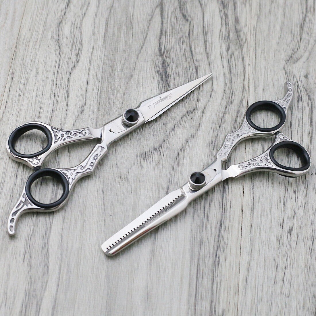 Professional Hair Cutting & Thinning Scissors Set with Razor and Pouch