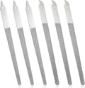 6Pcs Stainless Steel Nail Files Set with Sharp Pointed Tips - Diamond Dust Double-Sided Manicure Tools