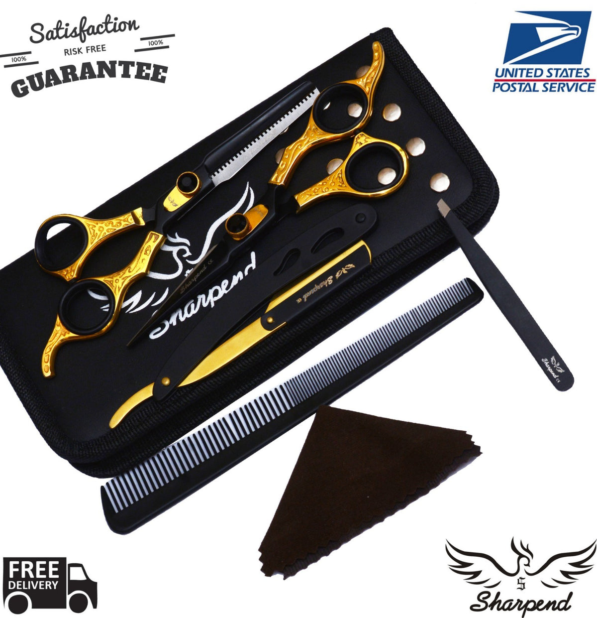 Professional Hair Cutting Shears 6.5 Inch Salon Barber Scissors with Kit