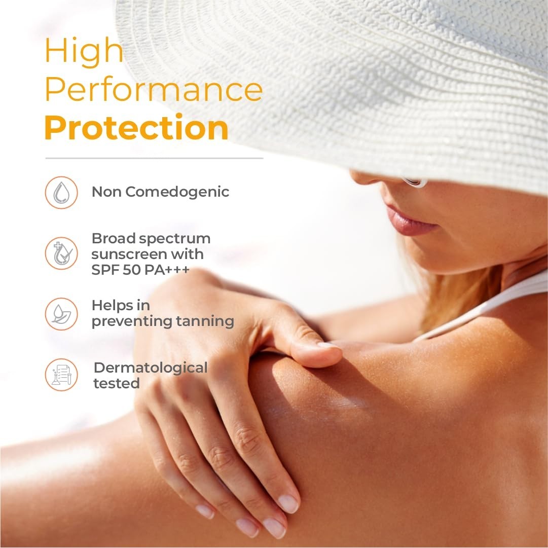 Broad Spectrum SPF 50 Sunscreen Gel for Face & Body - Water & Sweat Resistant