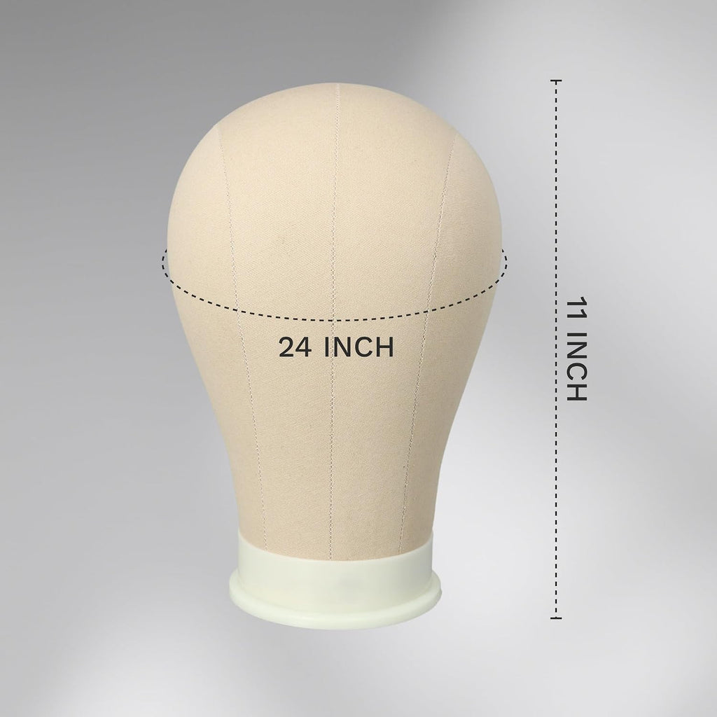 24 Inch Mannequin Head for Wigs Canvas Wig Head with Mount Hole