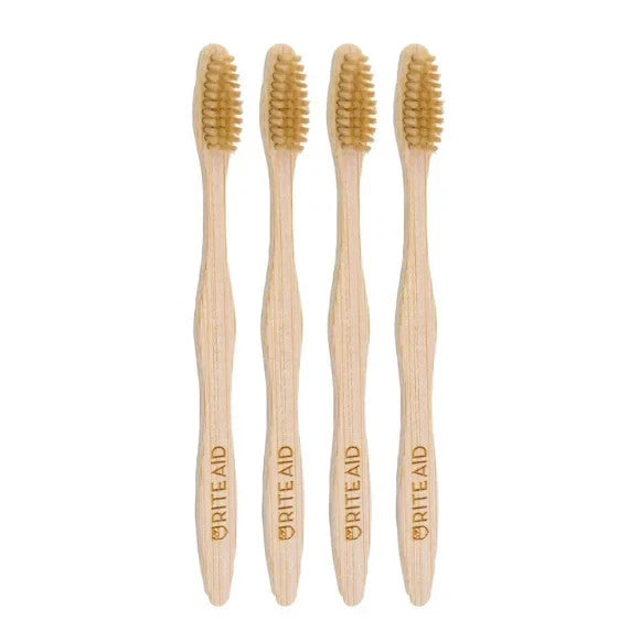 Eco-Friendly Bamboo Toothbrush 6 Pack Soft Bristles Natural Wooden Handles