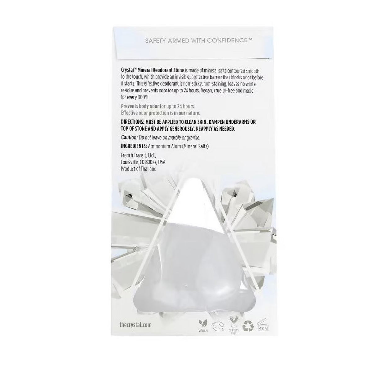 Natural Mineral Deodorant Stone 24HR Odor Protection Unscented 5 oz