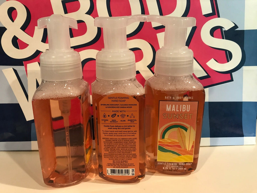 Set of 3 Malibu Sunset Foaming Hand Soaps - Gentle & Refreshing Scent