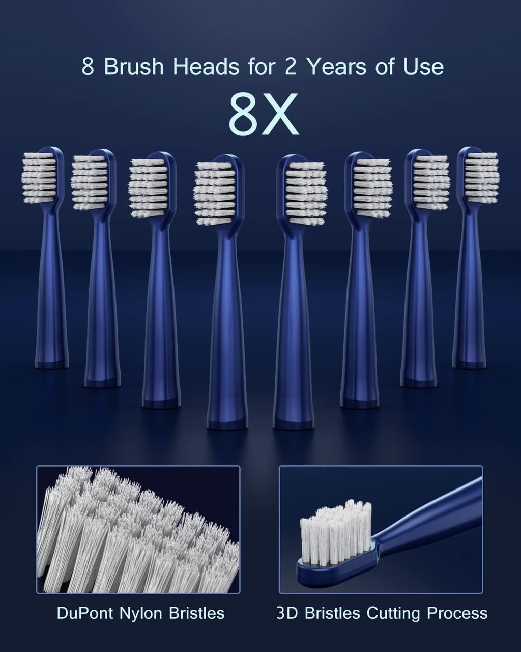 Electric Toothbrush 5 Modes Waterproof Sonic Toothbrush with 8 Brush Heads