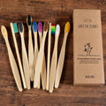 10 Pack Bamboo Toothbrushes with Medium Bristles - Eco-Friendly & Biodegradable