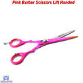 Pink Left-Handed Hair Cutting Scissors - 6.5 Inch Barber Shears