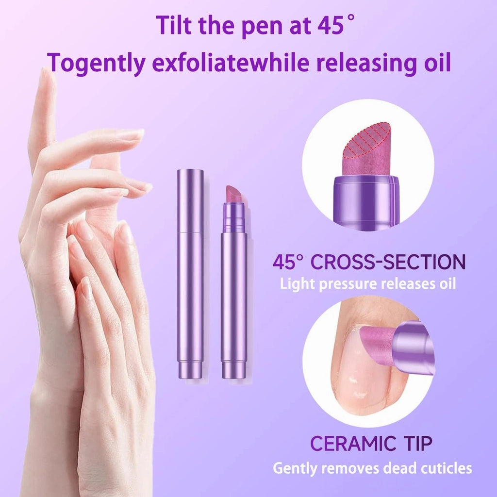 3-in-1 Cuticle Oil Pen with Push Tool - Nail Care & Hydration, 0.5 Fl Oz, Pack of 2