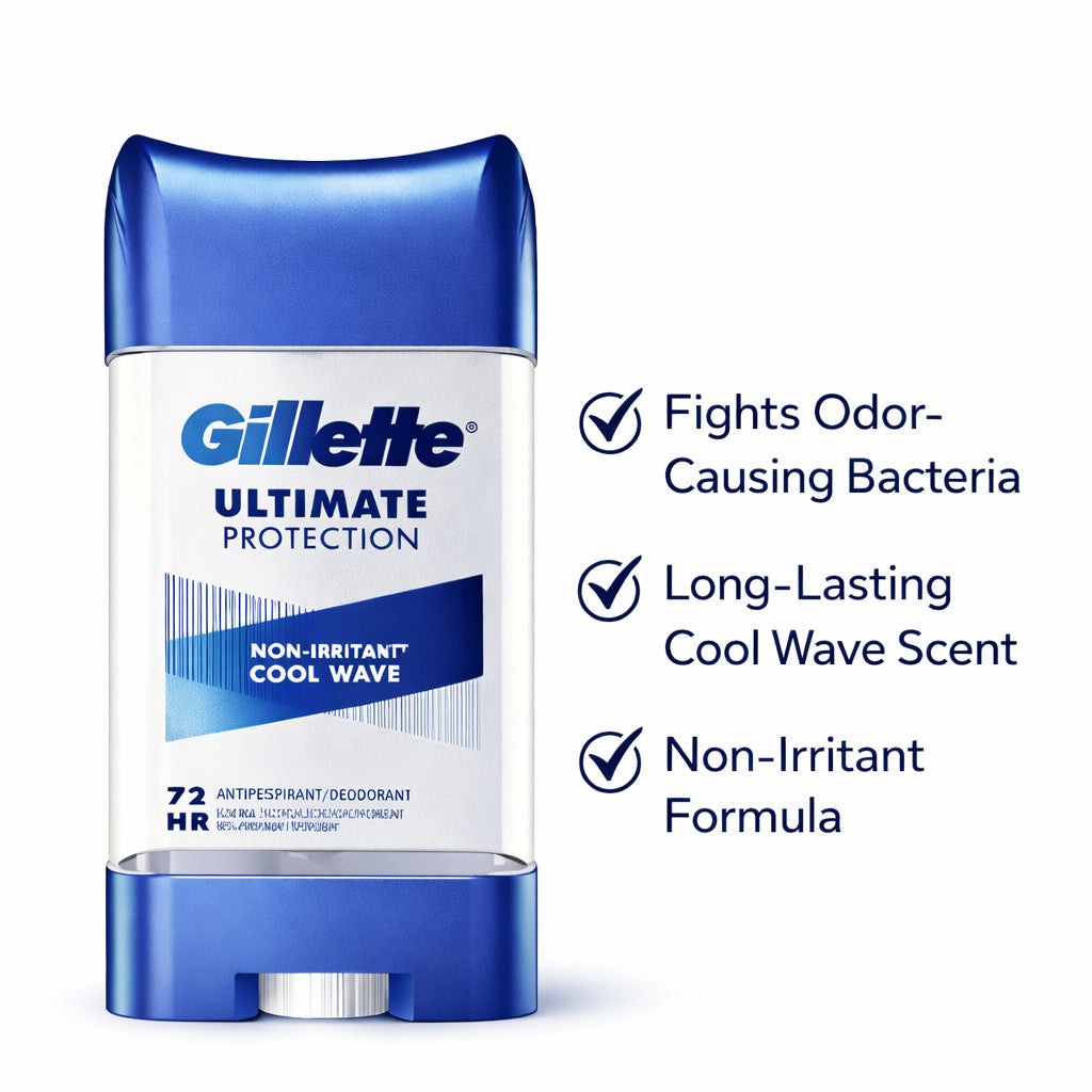 Gillette Ultimate Protection Antiperspirant Deodorant Cool Wave 3.8oz 5 Pack
